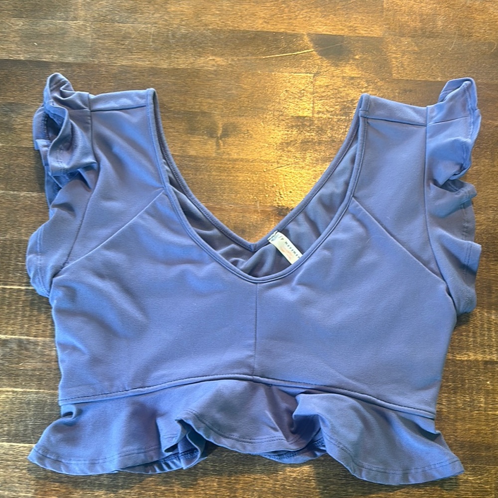 Free People Movement Ruffled Crop Top